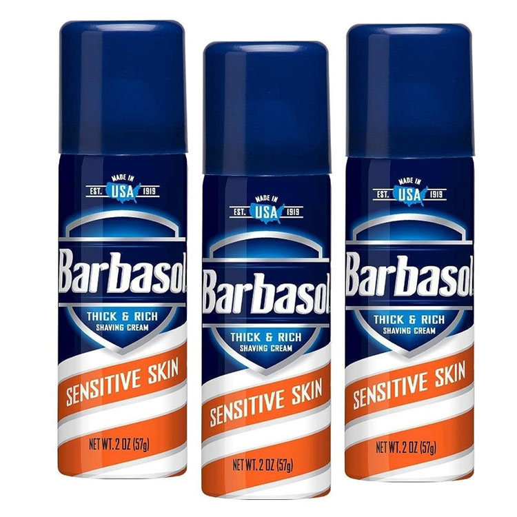 Barbasol travel-size shaving cream