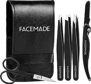 FACEMADE Professional Stainless Steel Tweezers for Facial Hair Removal
