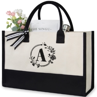 Kepala Personalized Initial Canvas Tote Bag