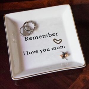 HOME SMILE Ceramic Ring Dish Jewelry Tray for Mom 
