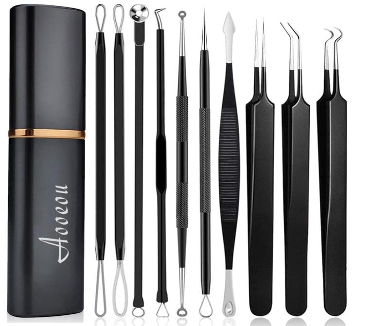 Aooeou Professional Blackhead Extractor with Metal Case