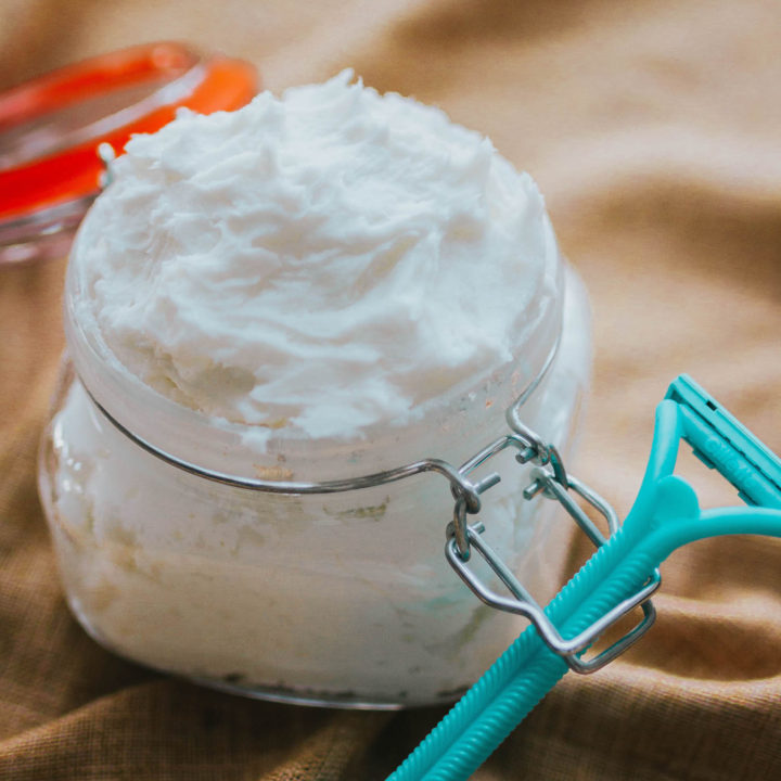 Castile Soap, Cocoa Butter, and Baking Soda Shaving Cream