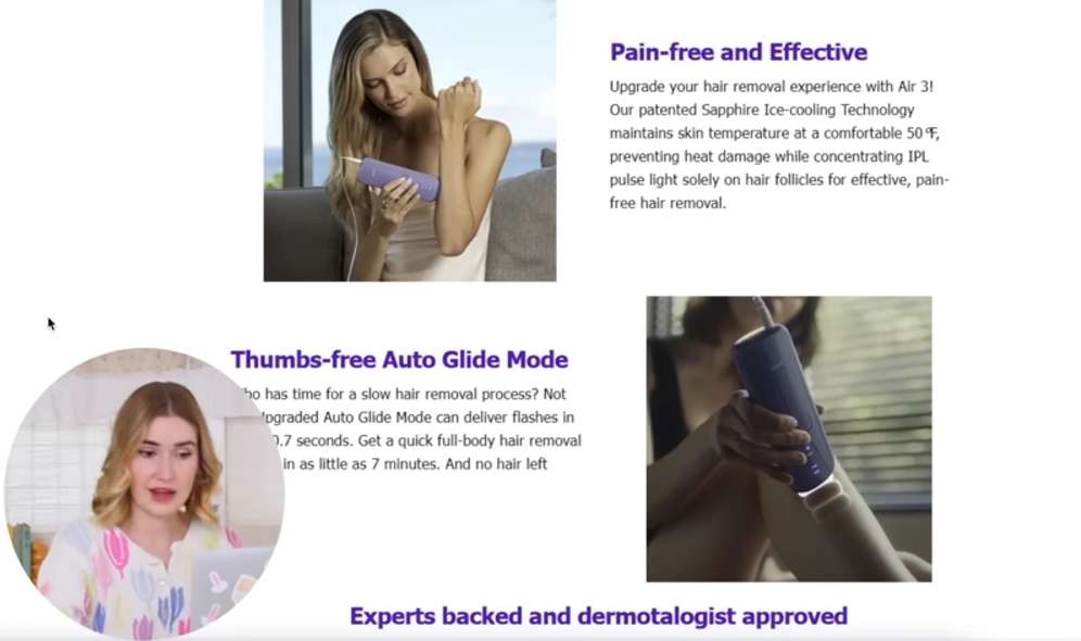 Features of Ulike Air 3 IPL Hair Removal Handset