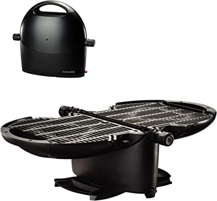 NOMADIQ Portable Propane Gas Grill | Small, Mini, Lightweight Tabletop BBQ | Perfect for Camping, Tailgating, Outdoor Cooking, RV, Boats, Travel (Grill)