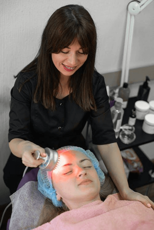 Free Woman Having a Facial Treatment Stock Photo